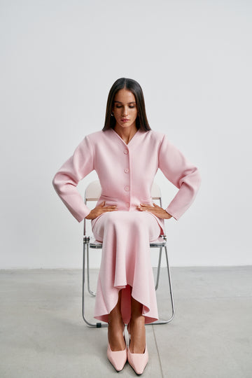 TILDA textured wool jacket, pink