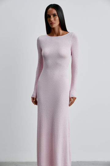 GIGI boucle open-back dress, pink