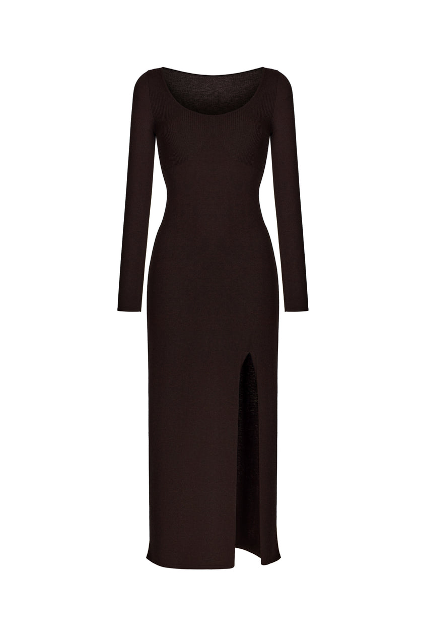 SABINE dress, dark chocolate