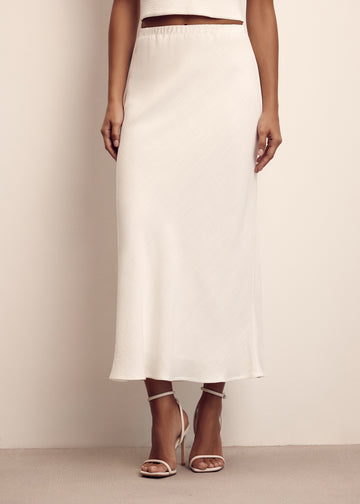 DEYA viscose linen skirt, milk