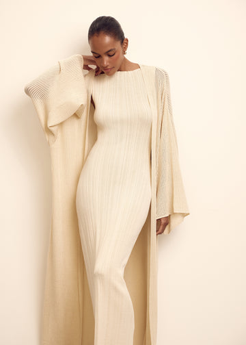 SATI ribbed dress, champagne