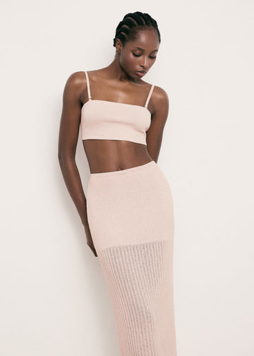 SAINT-TROPEZ adjustable strap bandeau top, pink
