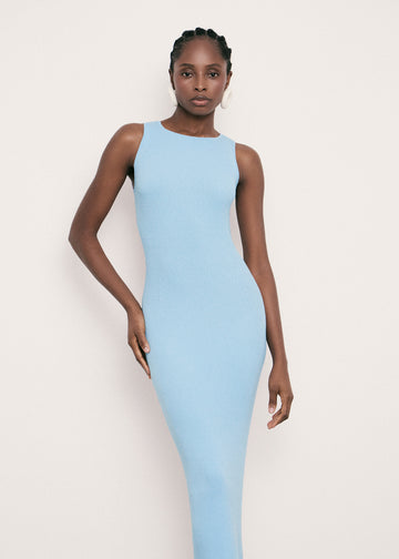 MISHA tie-detail open-back dress, blue