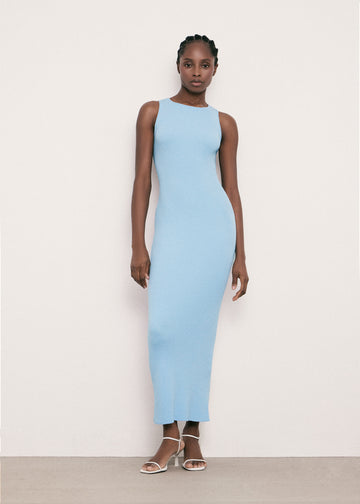 MISHA tie-detail open-back dress, blue