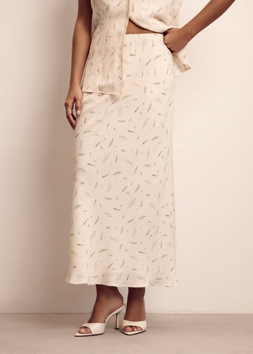 ROSIE printed skirt, beige