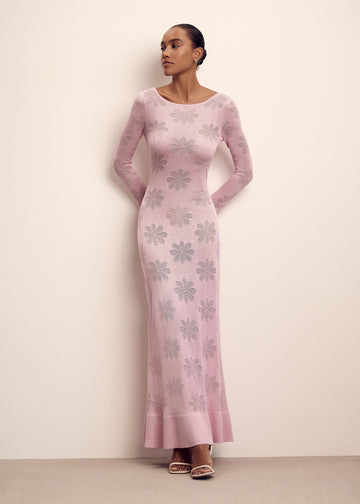 GAYA crochet-flower dress, pink