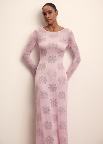 GAYA crochet-flower dress, pink