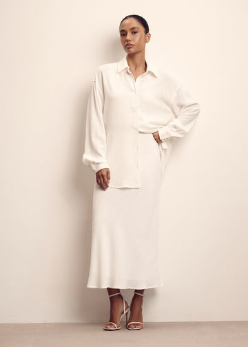 DEYA oversized linen shirt, milk