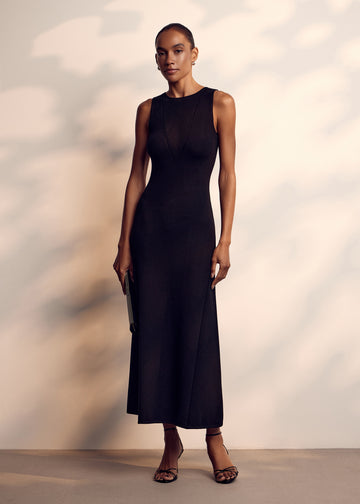 BELLINI lace-insert dress, black
