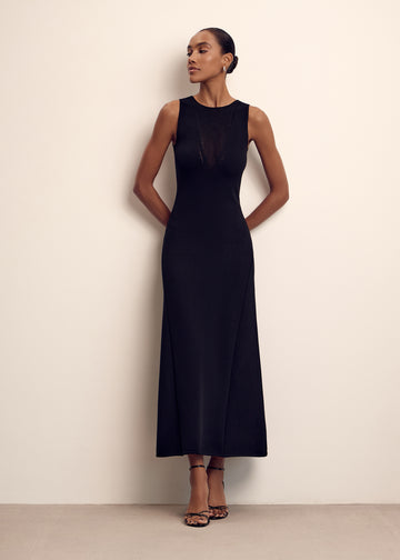 BELLINI lace-insert dress, black