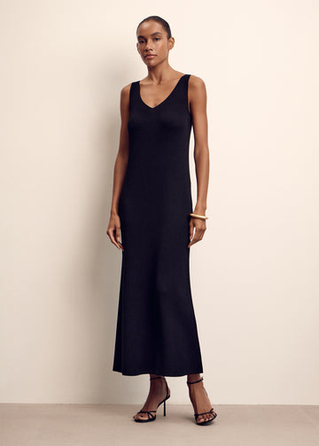 MEDINA basic tank maxi dress, black