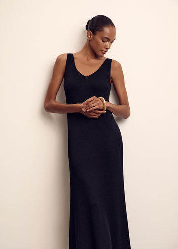 MEDINA basic tank maxi dress, black
