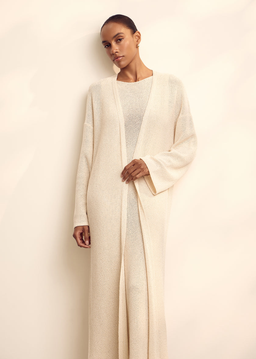 MANOLO cardigan, champagne