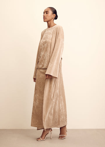 DALIYA T-Shirt with velvet texture, powder