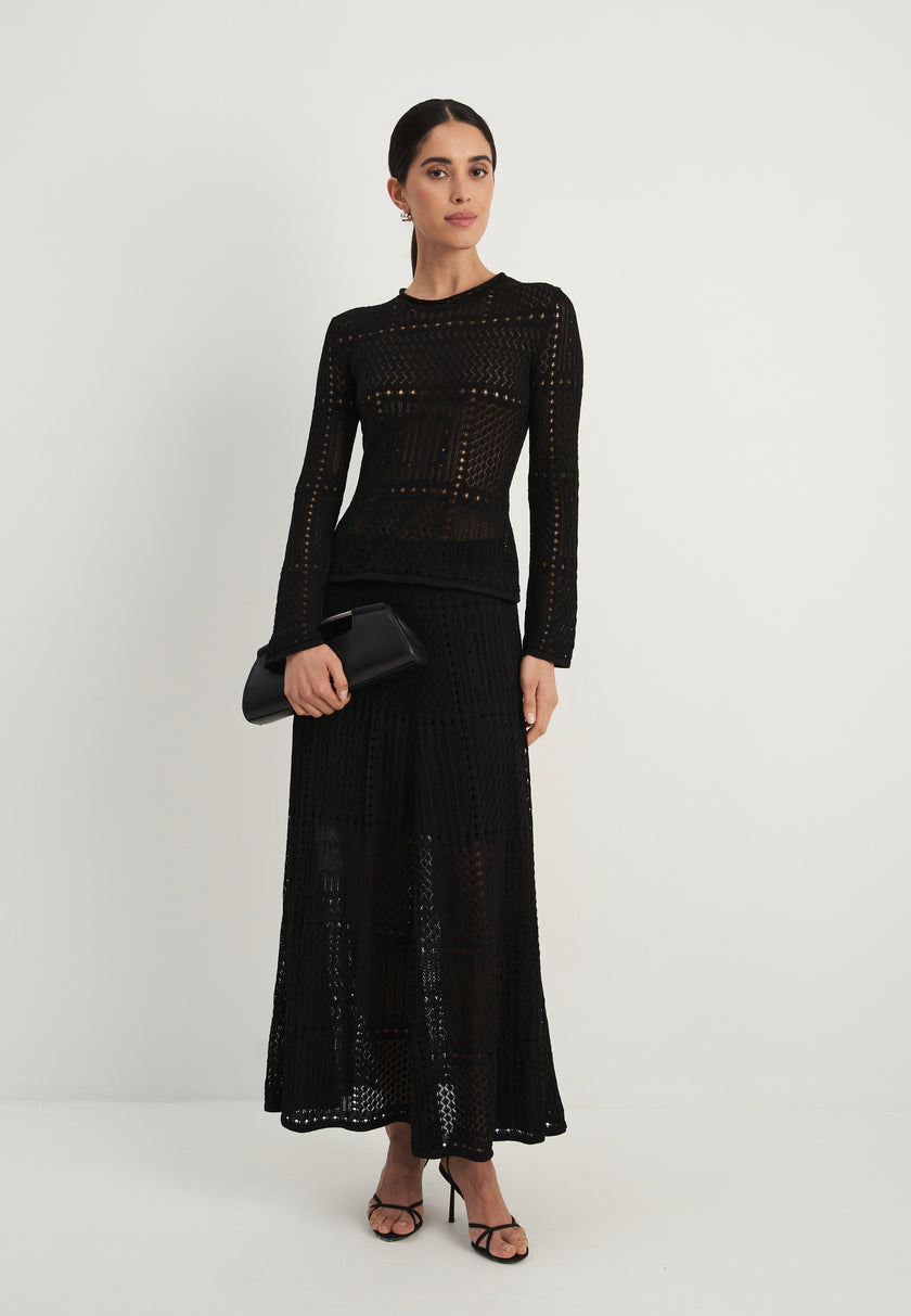 SELINE crochet set, black