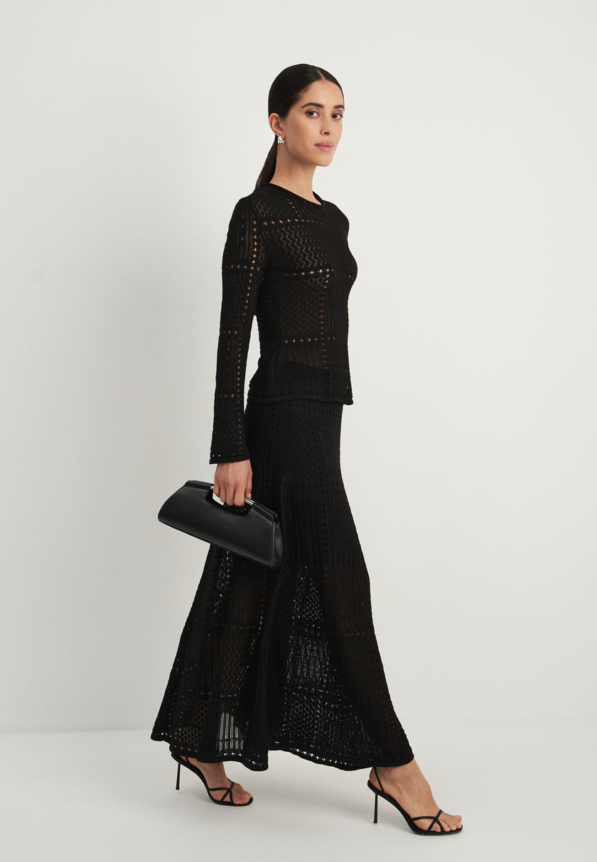 SELINE crochet set, black