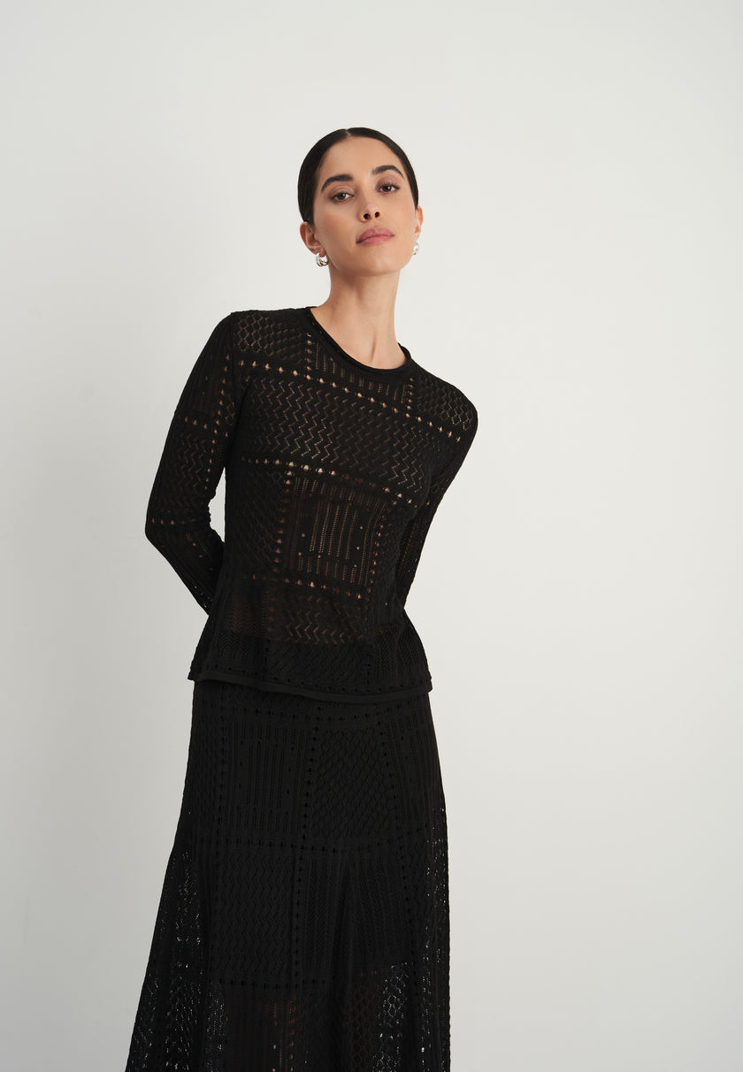 SELINE crochet set, black