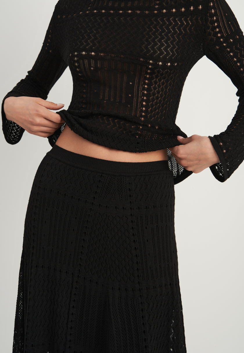SELINE crochet set, black