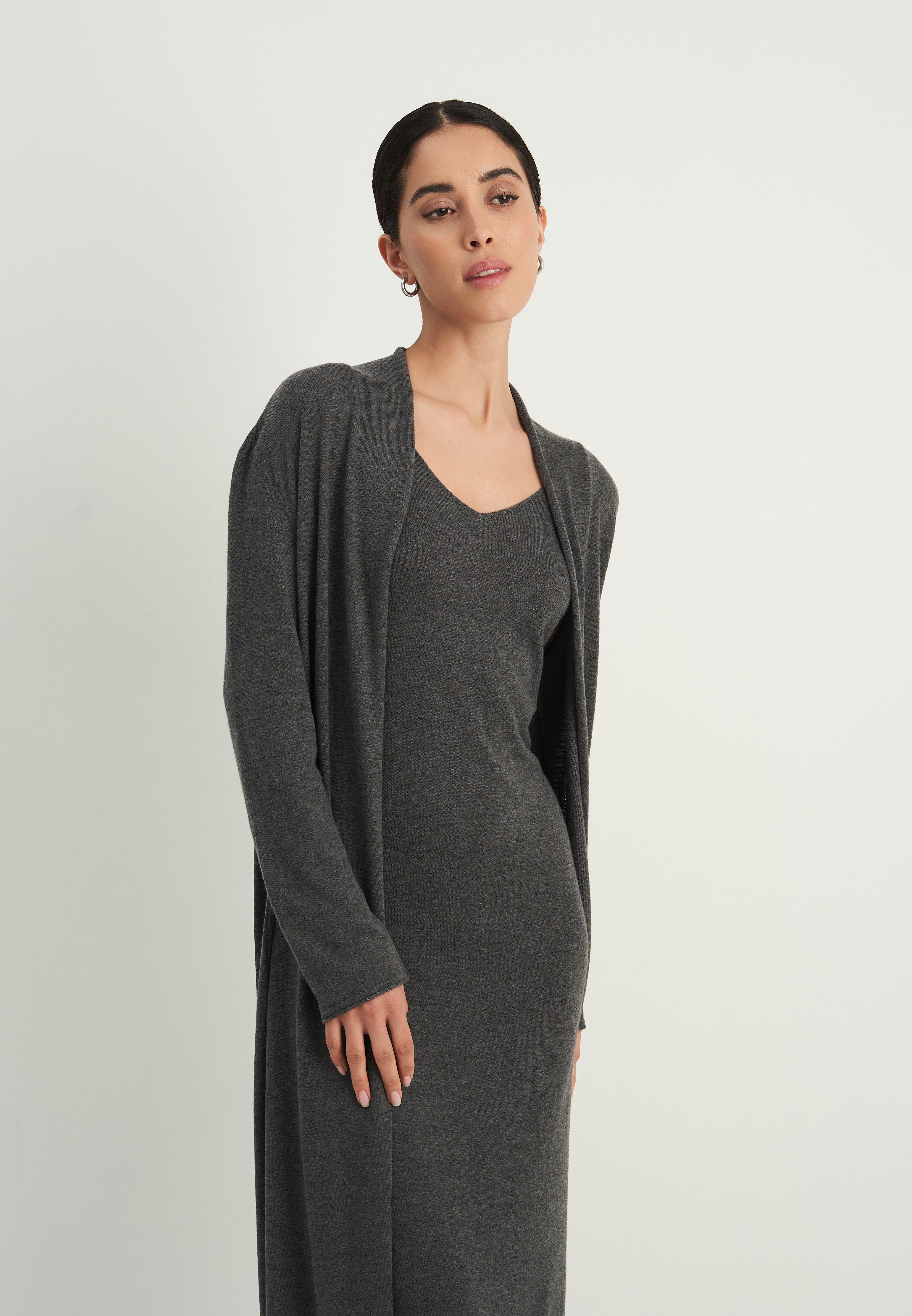 NARINA cardigan, gray-melange