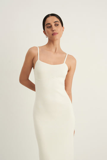 KENDALL thin-strap dress, ivory
