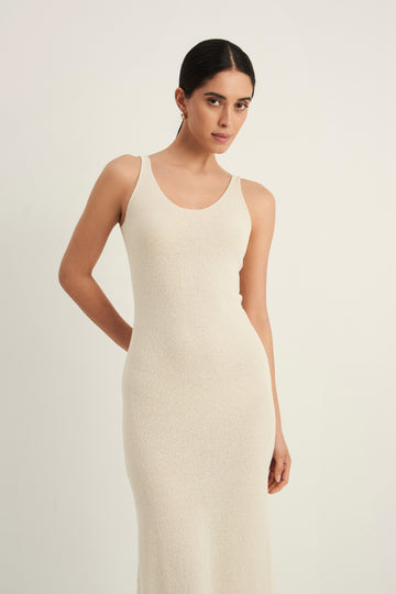 FLUFFY boucle dress, milk