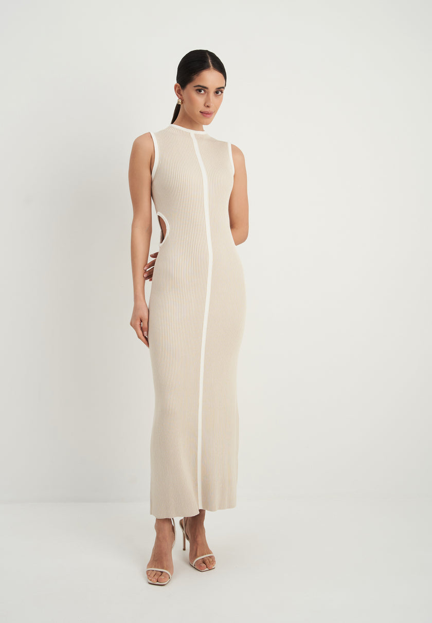 RENEE cutout dress, cream