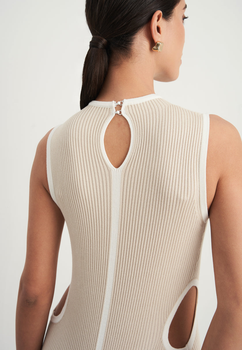 RENEE cutout dress, cream