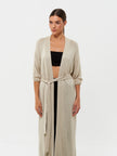 MOREON 3/4 sleeve cardigan, light beige