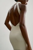 ESSENTIAL open-back dress, milk