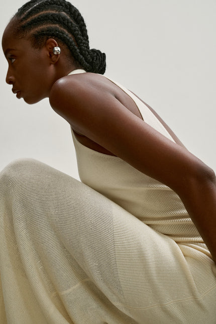 ESSENTIAL open-back dress, milk