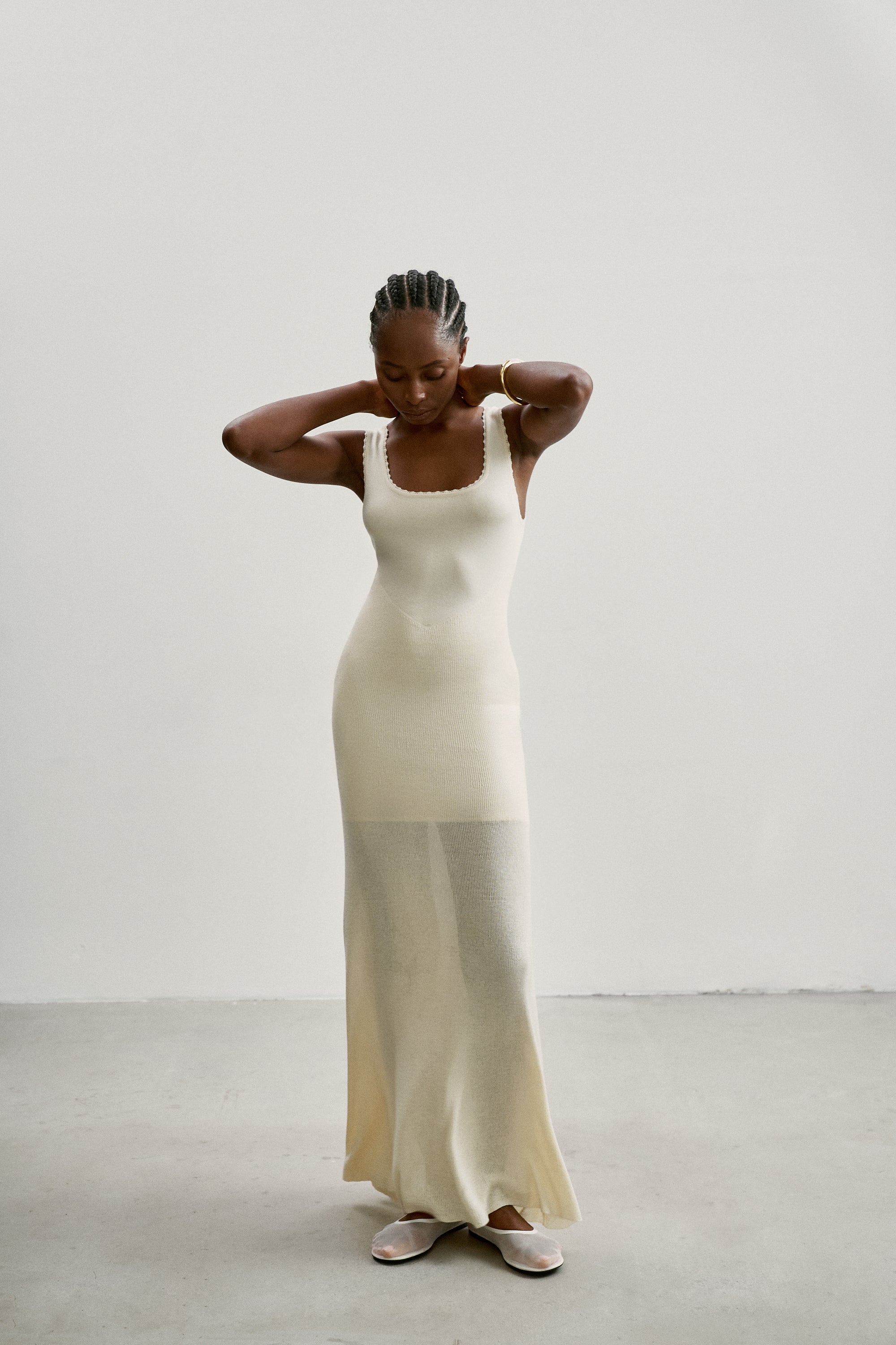 ESSENTIAL dress, milk