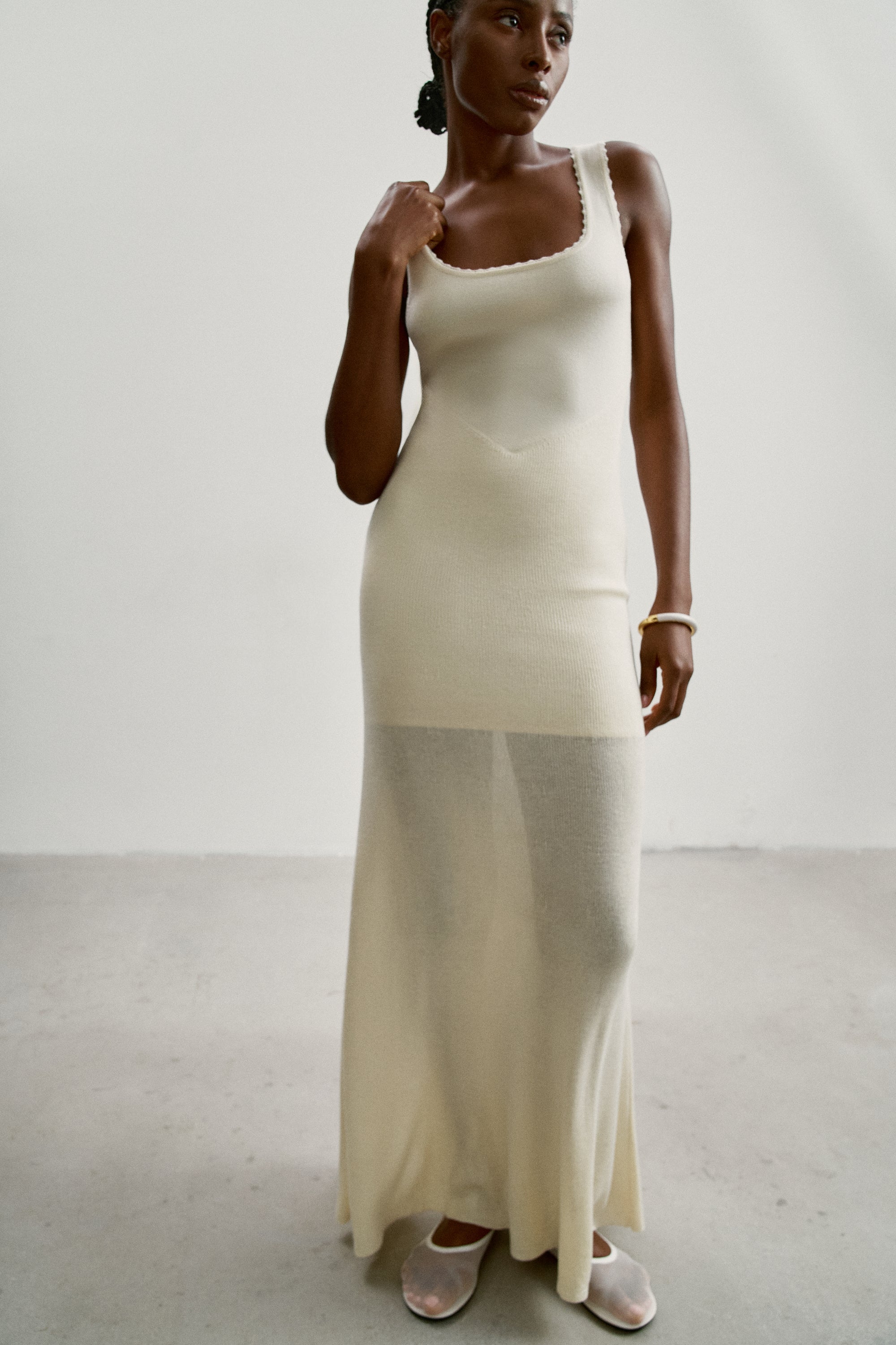 ESSENTIAL dress, milk