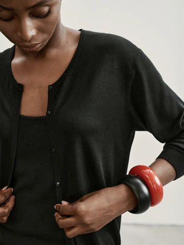ESSENTIAL basic cardigan, black