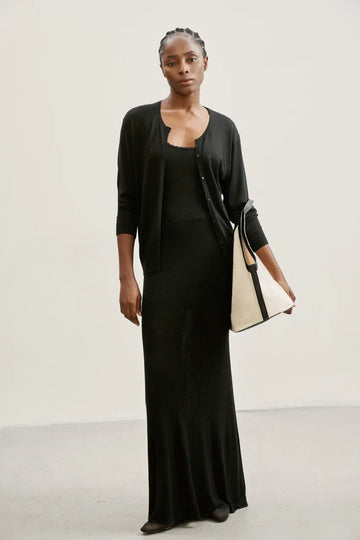 ESSENTIAL basic cardigan, black