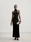 ESSENTIAL open-back dress, black