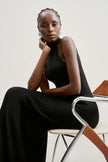 ESSENTIAL open-back dress, black