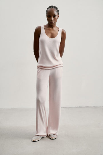 Essential relaxed fit knit pants in viscose, pink