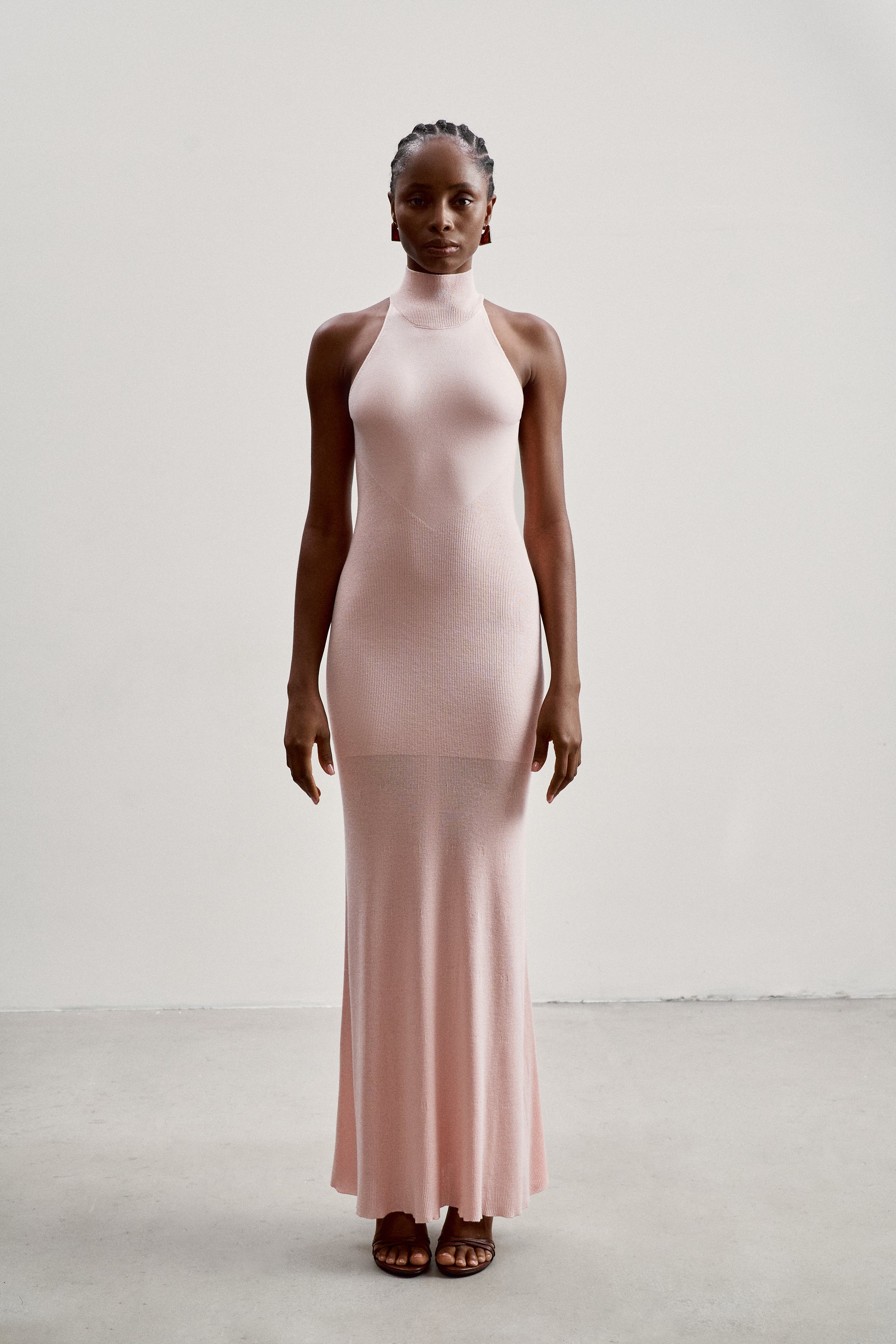 ESSENTIAL open-back dress, pink