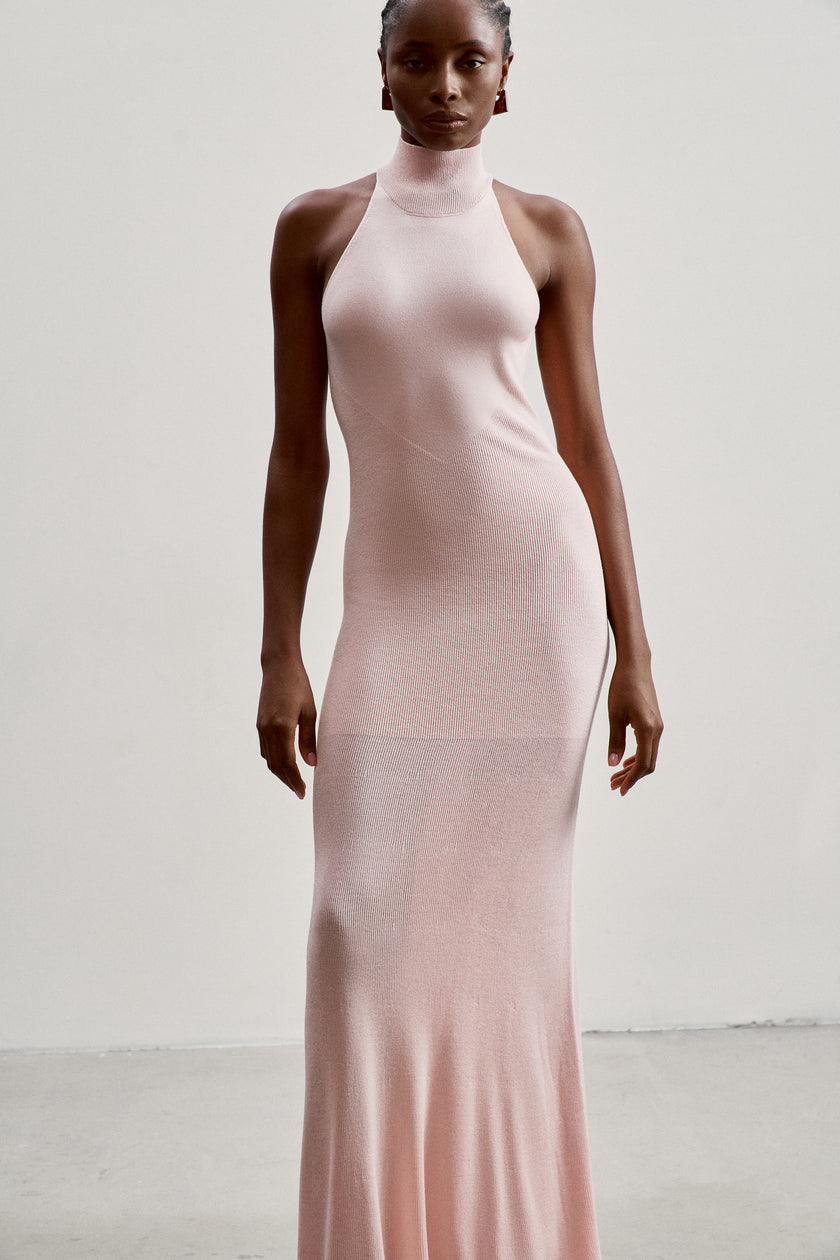 ESSENTIAL open-back dress, pink