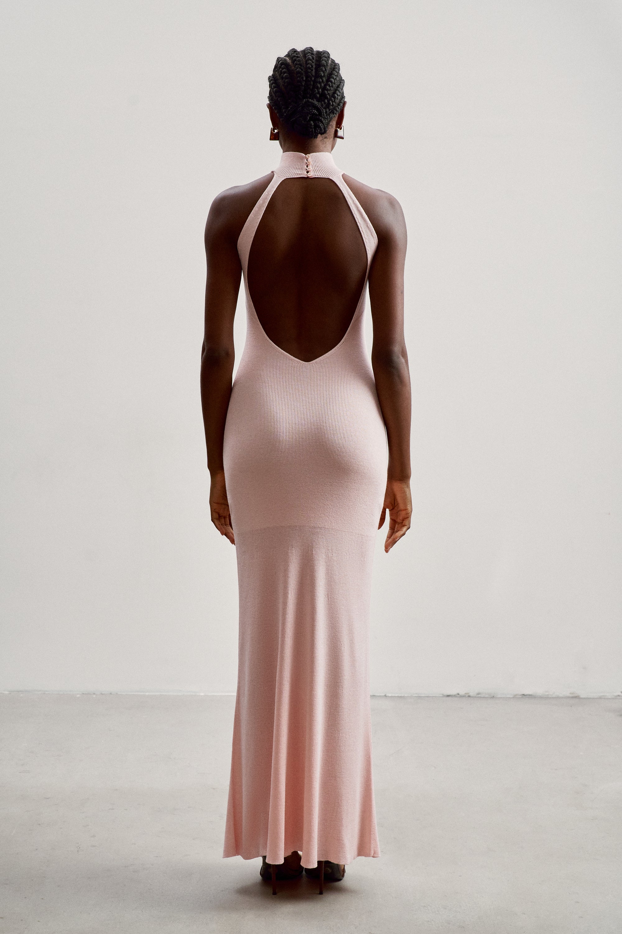 ESSENTIAL open-back dress, pink