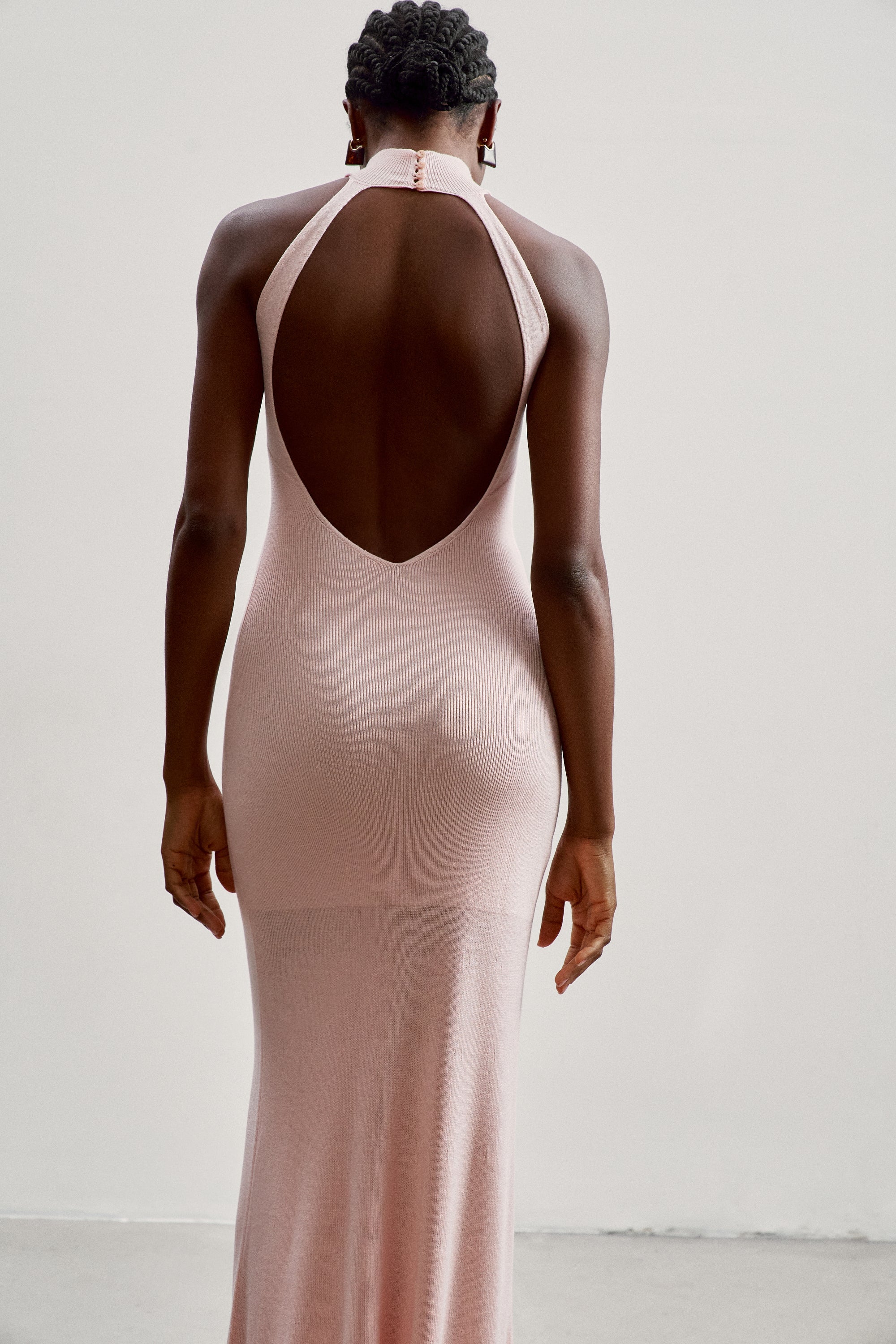 ESSENTIAL open-back dress, pink