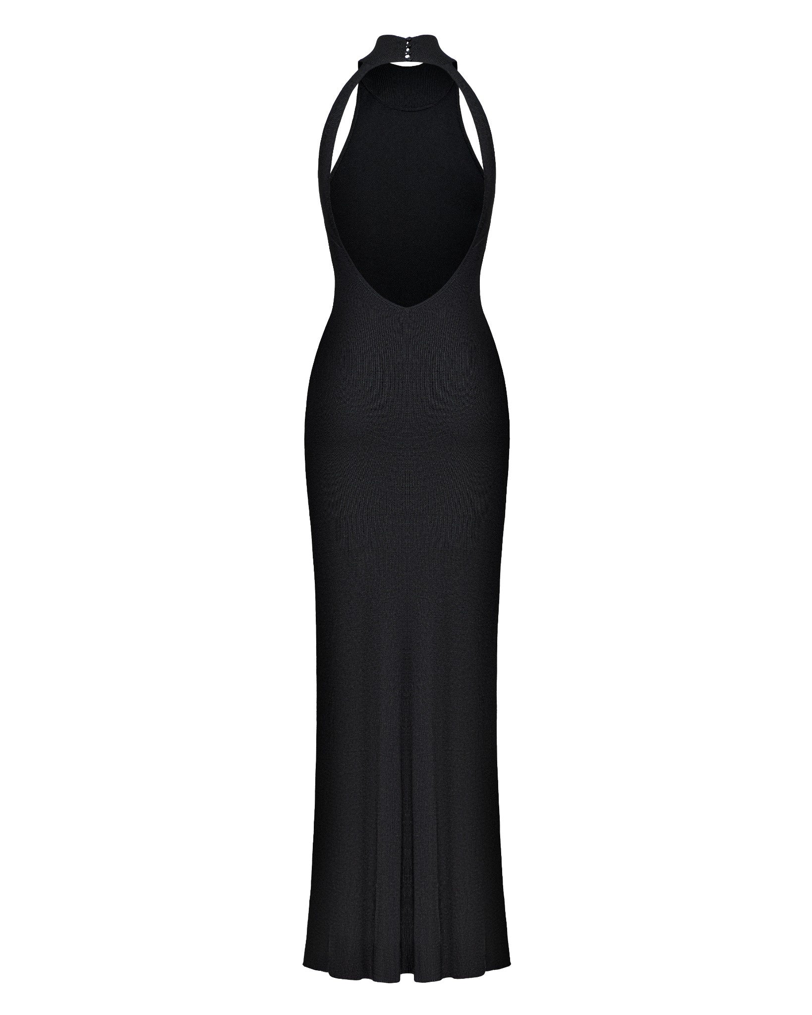 ESSENTIAL open-back dress, black