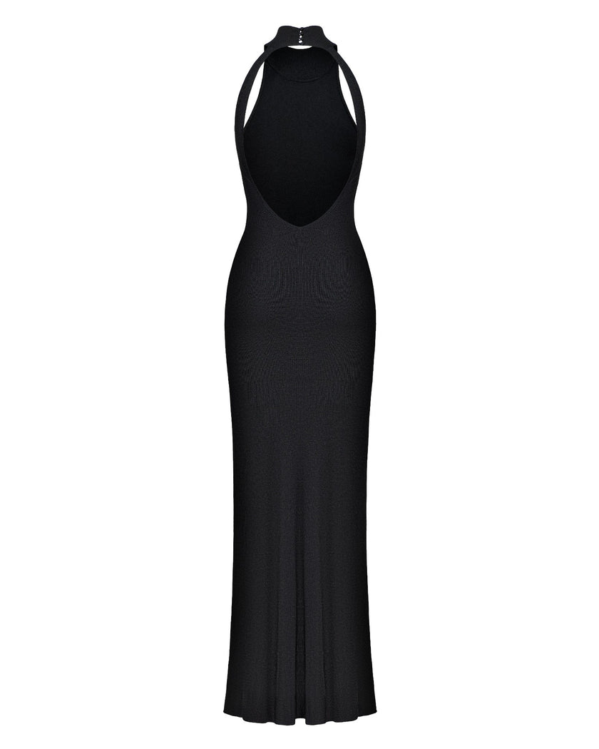 ESSENTIAL open-back dress, black