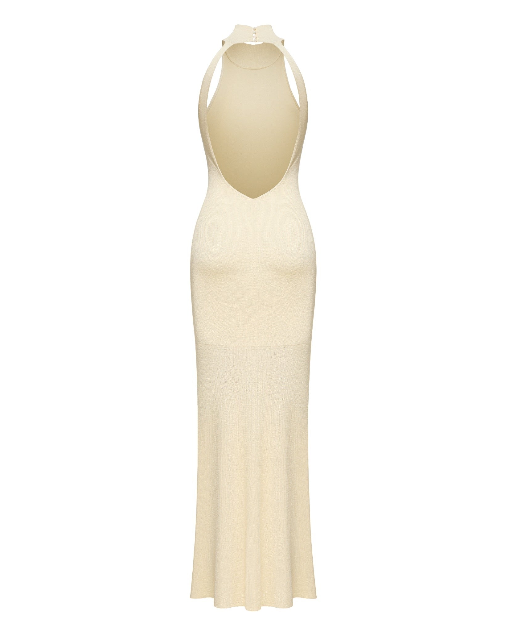 ESSENTIAL open-back dress, milk