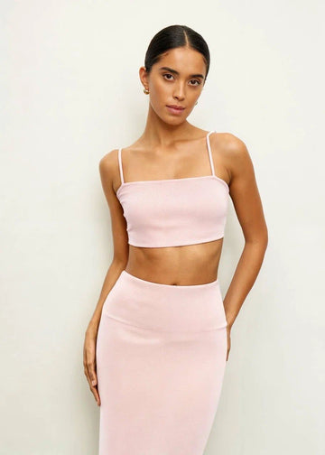 MOLLY bandeau top in merino wool, pink