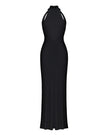 ESSENTIAL open-back dress, black