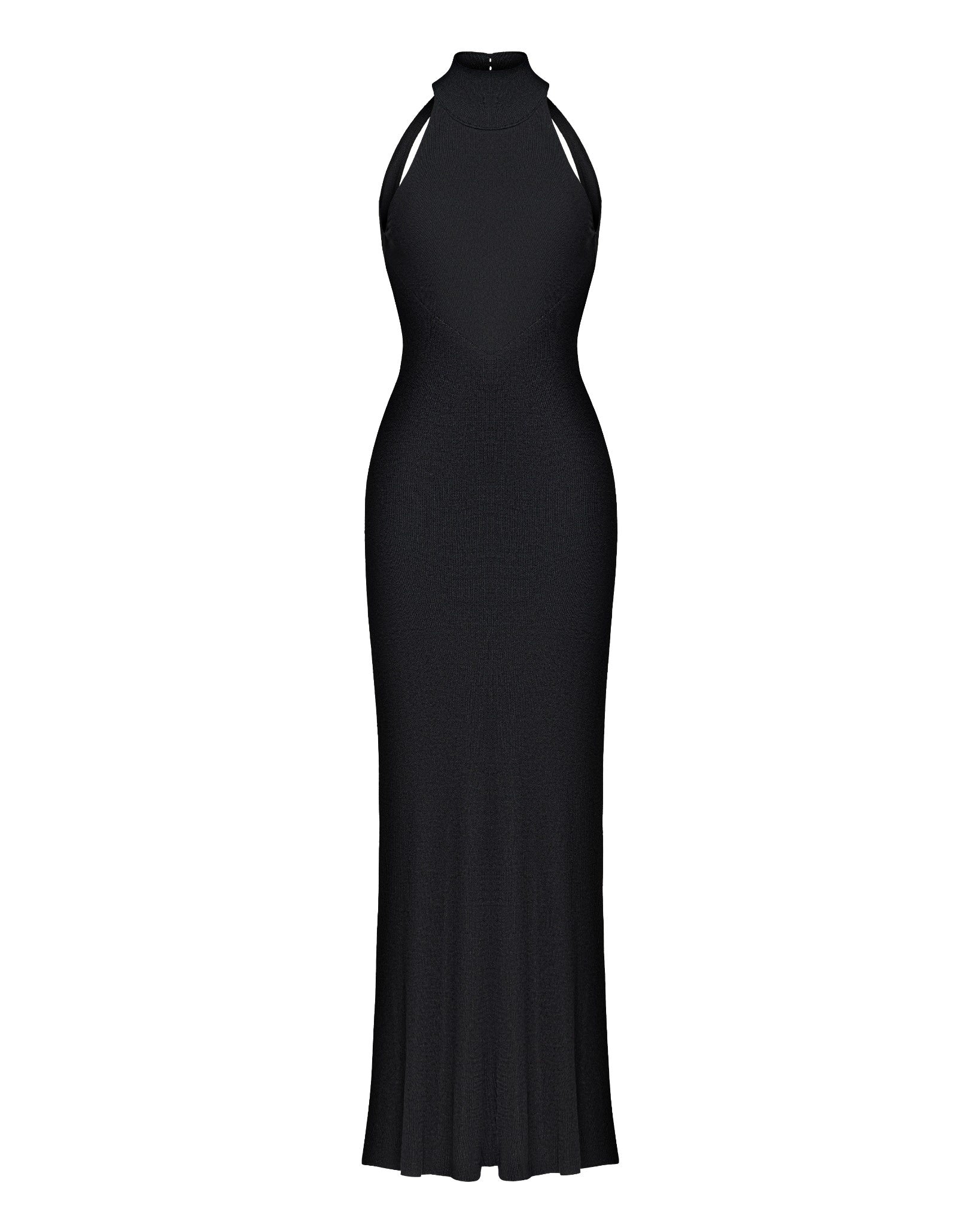 ESSENTIAL open-back dress, black