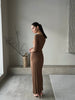 ERIKA dress with long sleeves, caramel