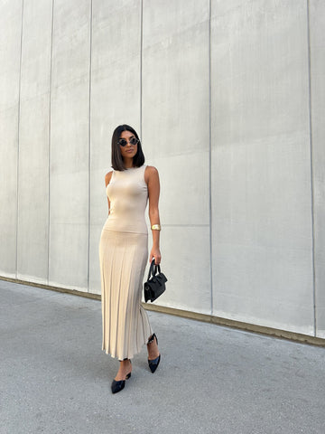 ERIKA fitted top, light beige