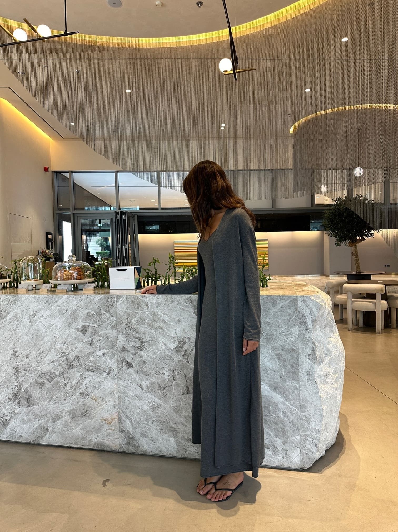 NARINA cardigan, gray-melange